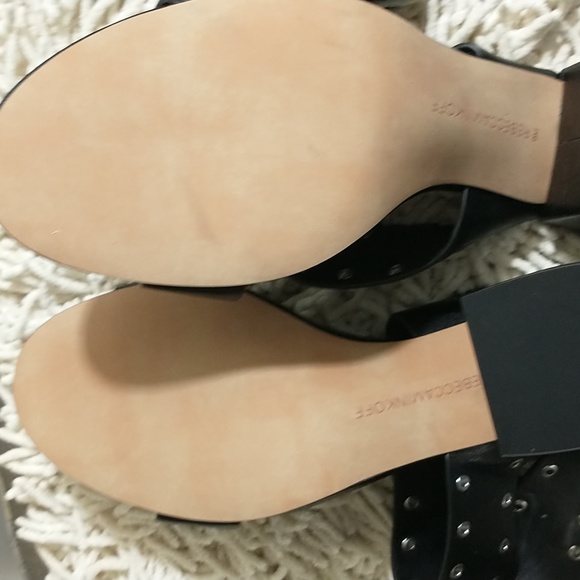 Rebecca Minkoff Black Leather Sandals - Picture 7 of 12